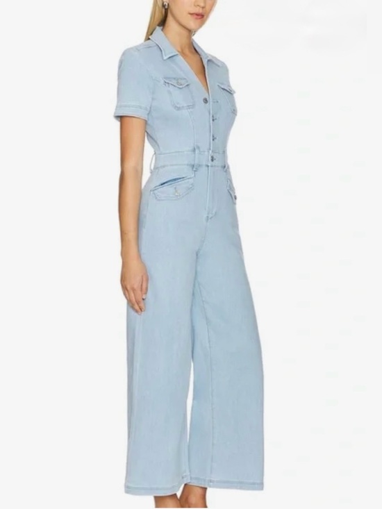 PAIGE Pants - PAIGE Harper Denim Jumpsuit in Light Blue Wash Size 2